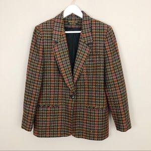 VTG Houndstooth Giorgio Sari Angelo Blazer Sz 10